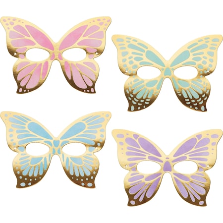 Creative Converting Golden Butterfly Paper Masks, 7.5"x5.25", 48PK 355776